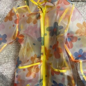 Cat & Jack Yellow and Blue Floral Raincoat